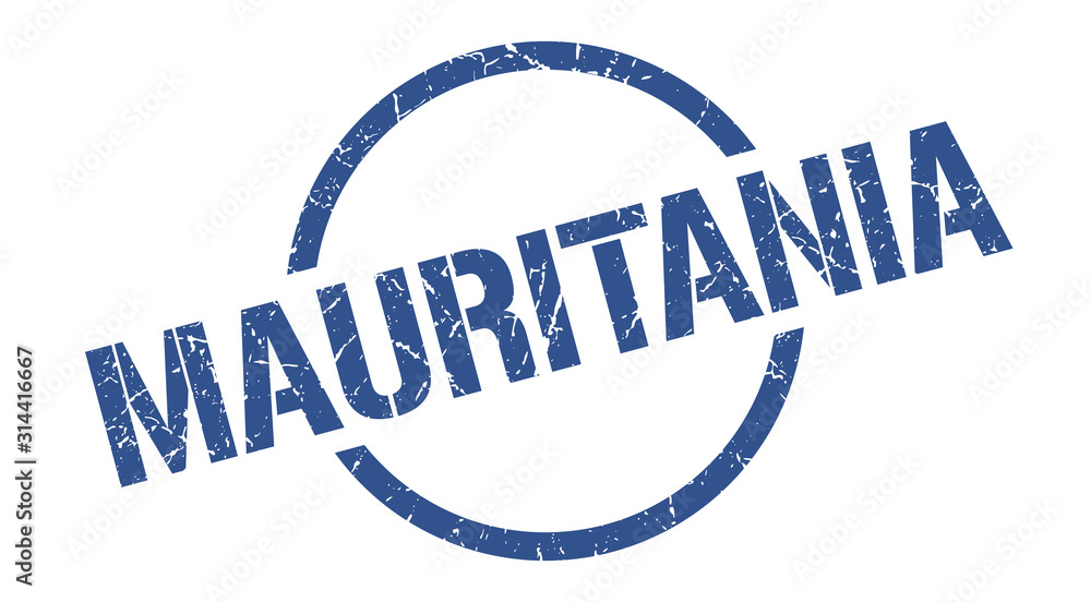Mauritania stamp. Mauritania grunge round isolated sign Mauritania stamp. Mauritania grunge round isolated sign