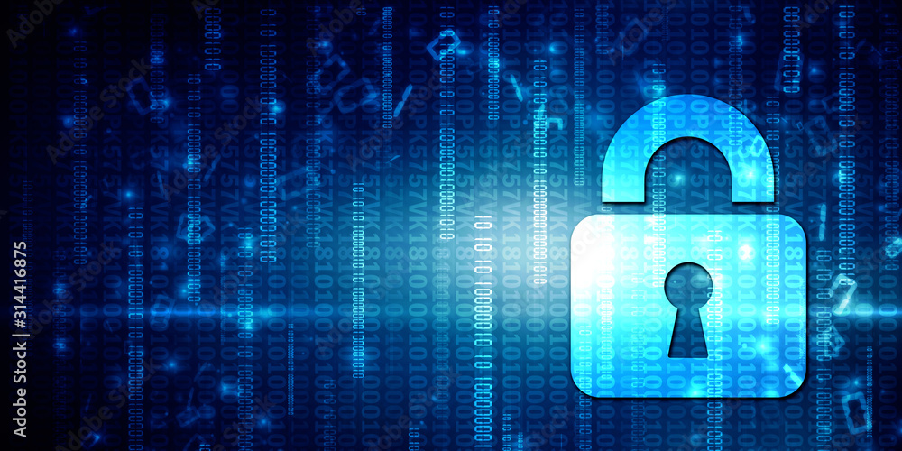 2d illustration Safety concept: Closed Padlock on digital background 2d illustration Safety concept: Closed Padlock on digital background