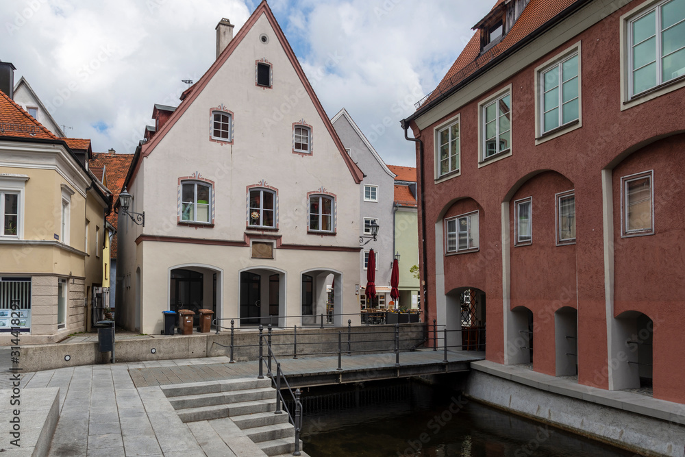 City of Memmingen in Germany with som old house