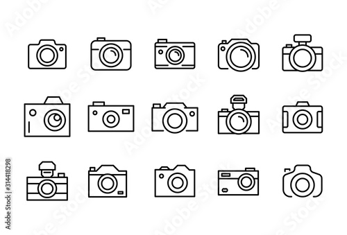 Icon set of camera. photo