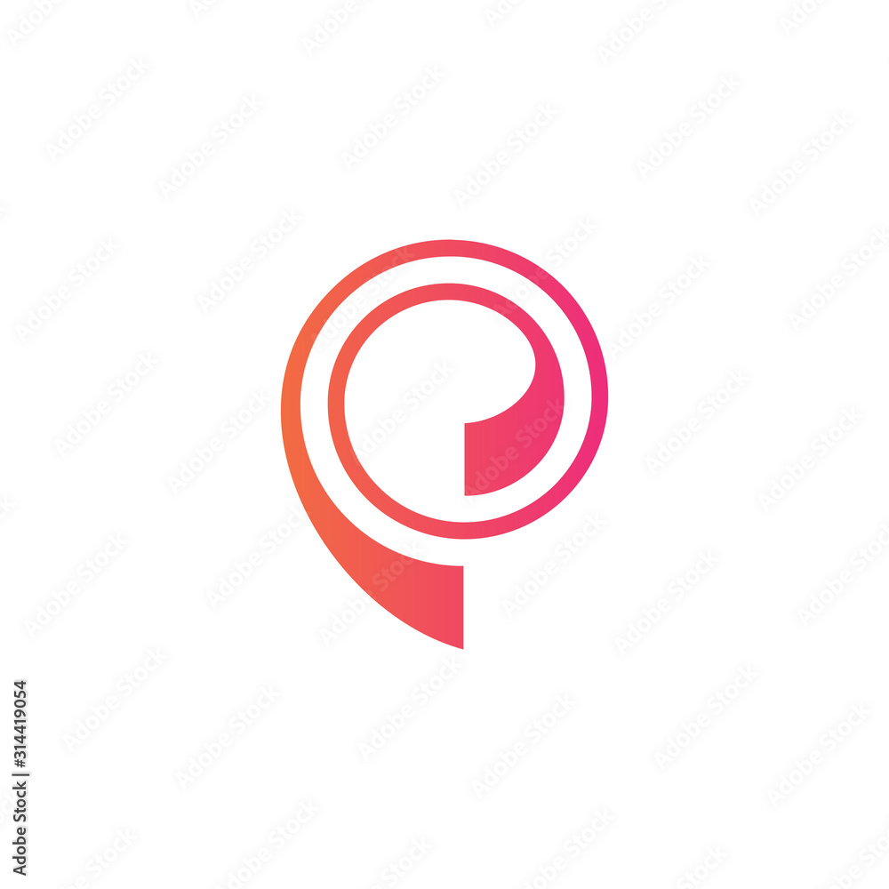Logo Letter P Circle Vector Logo Letter P Circle Vector
