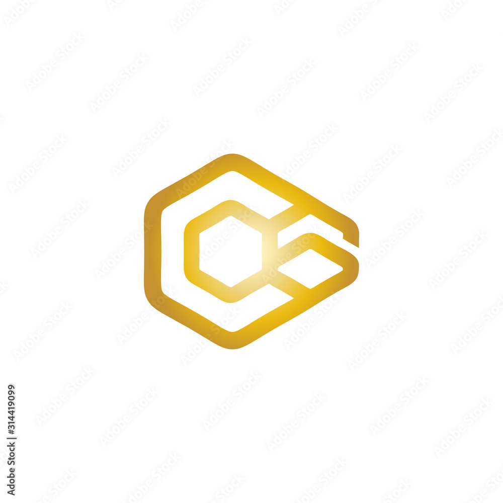 Initial Letter Number Logo C 6 hexagon Vector Initial Letter Number Logo C 6 hexagon Vector