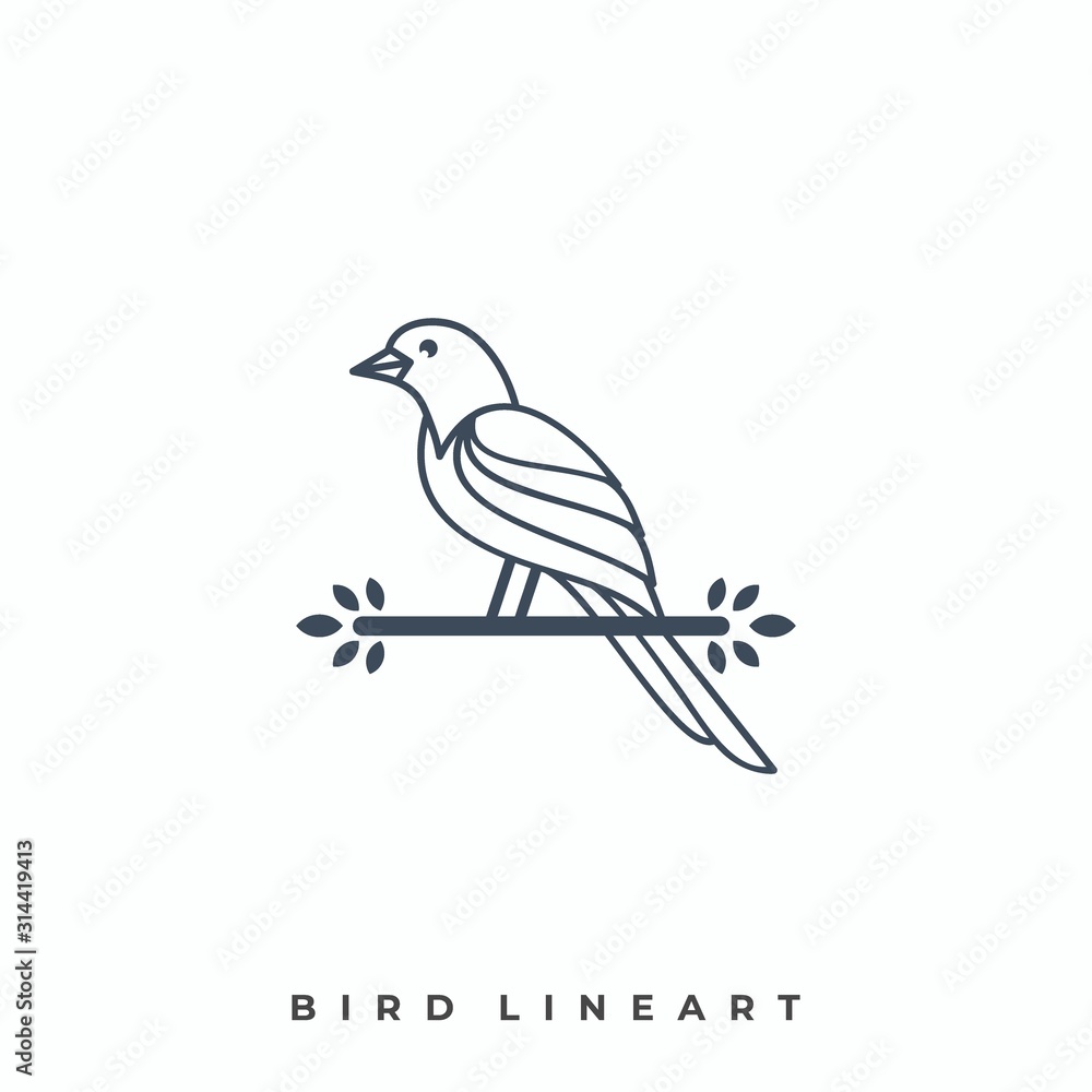 Obraz premium Hing Bird Illustration Vector Template