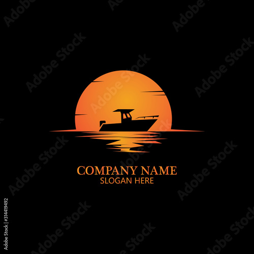 boat logo template,ship icon design,illustration element vector