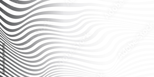 Abstract lines. 3d graphic liquid effect. Stripe vector background. Grey ribbons on white backdrop.