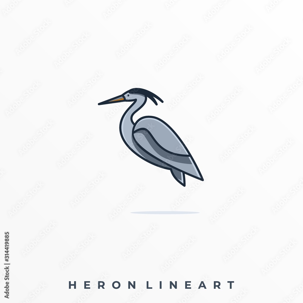 Obraz premium Heron Pose Illustration Vector Template