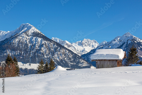Allgäu - Oberstdorf - Winter - Stadel - Alpen