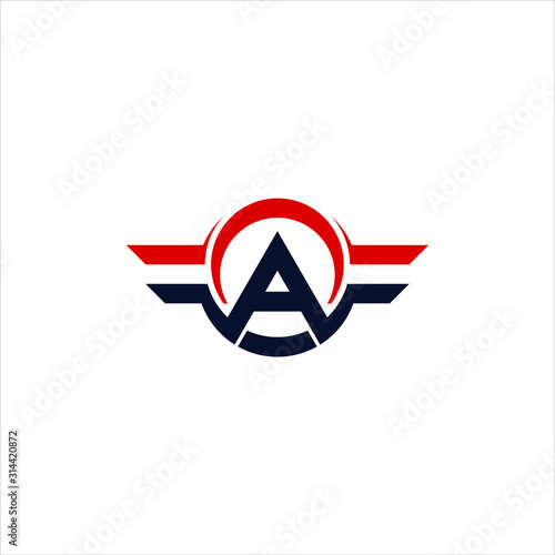 Free Download letter A monogram logo design with wings for sport - GFXLoad