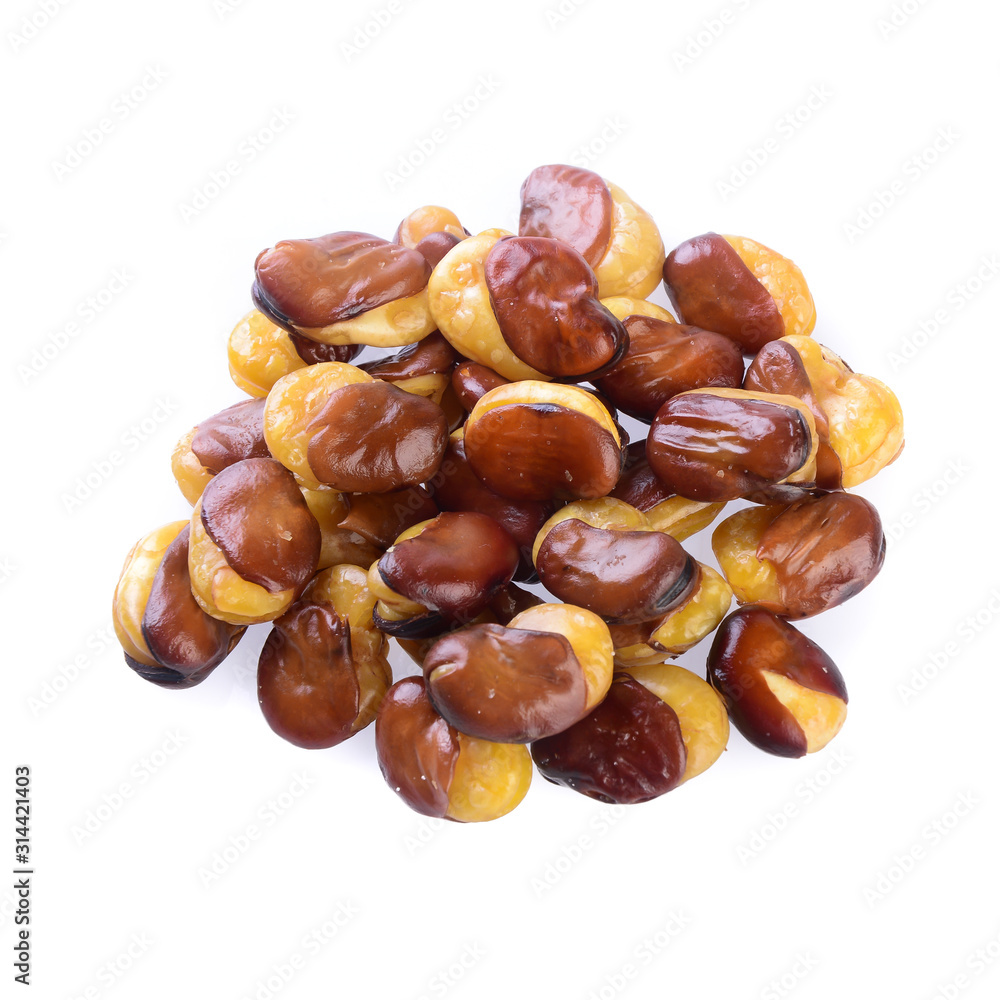 Obraz premium nuts or Salted broad beans or vicia faba on a background new.