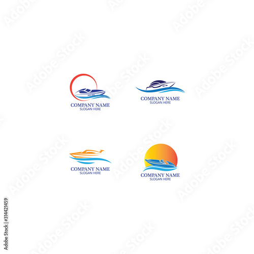 Speed Boat Logo  Logo collection set  Concept design  Symbol  Icon