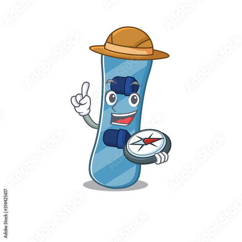 Snowboard stylized Explorer having a in compass