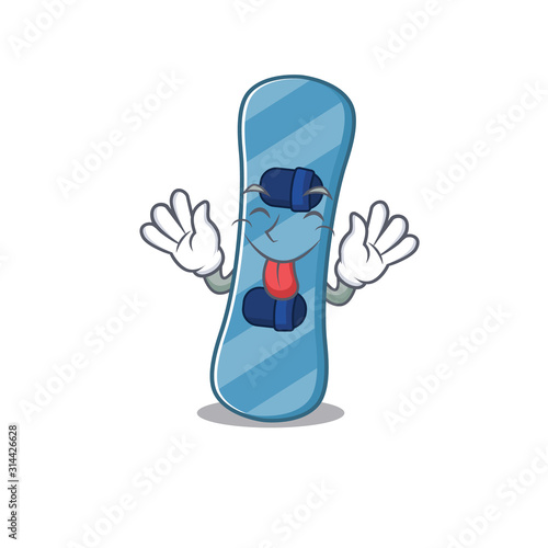 Cute snowboard cartoon mascot style with Tongue out
