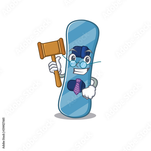 Smart Judge snowboard in mascot cartoon character style