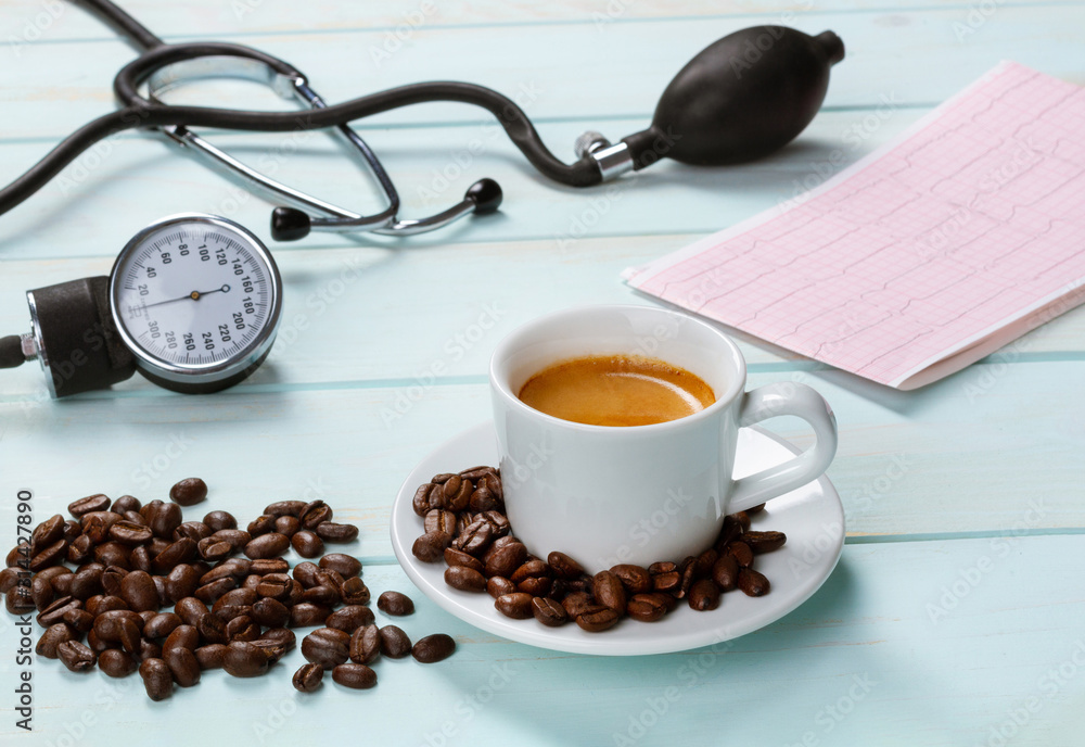 Foto de How much caffeine is in a cup of coffee?Coffee and pressure.The