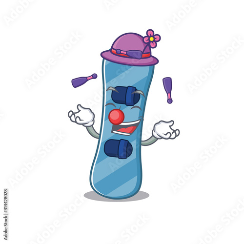 Smart snowboard cartoon character design playing Juggling