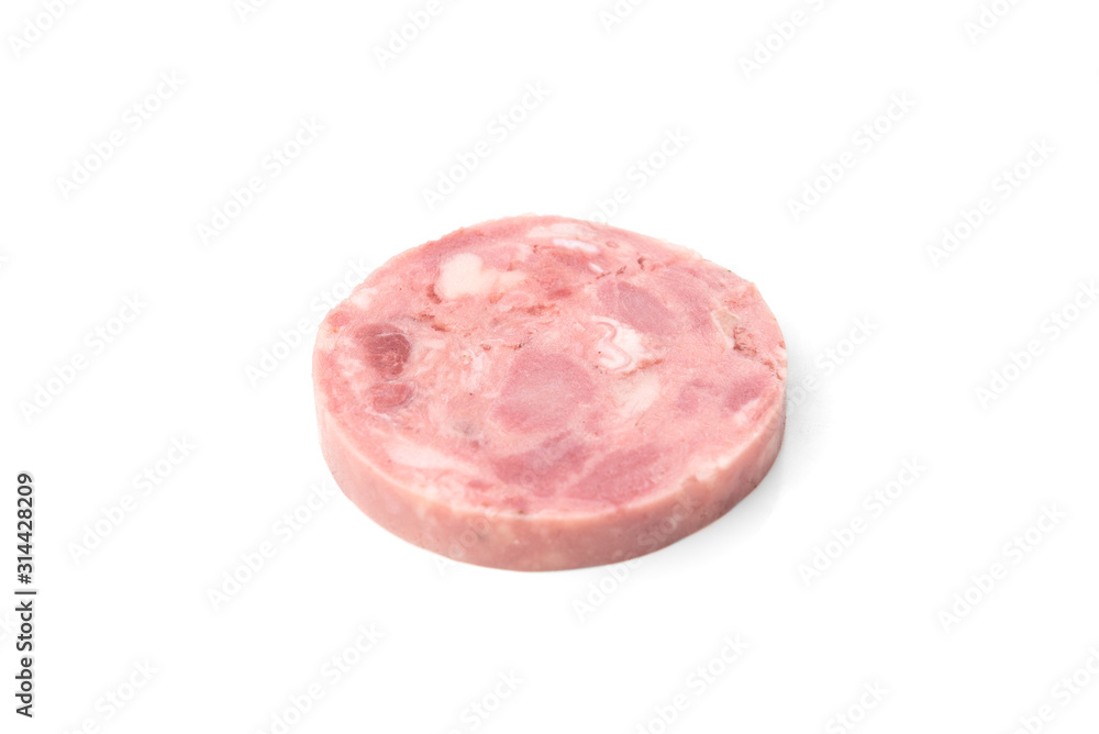 Boiled sausage isolated on white background. Boiled sausage isolated on white background.