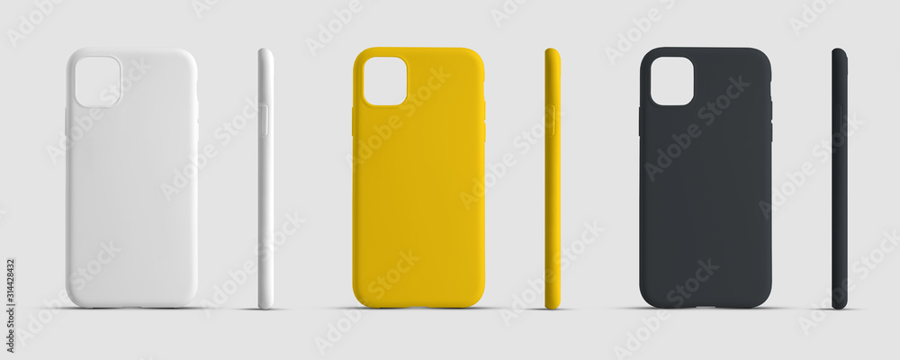 Mockup case for a mobile phone for advertising in an online store. - obrazy, fototapety, plakaty 