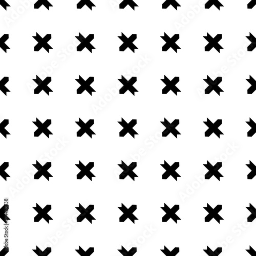 Black x mark sign or cross symbol repeat pattern on white background vector. Cross logo background.