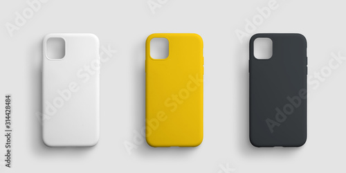 Принти на полотні Plastic cover template for smartphone on a white background for presentation design