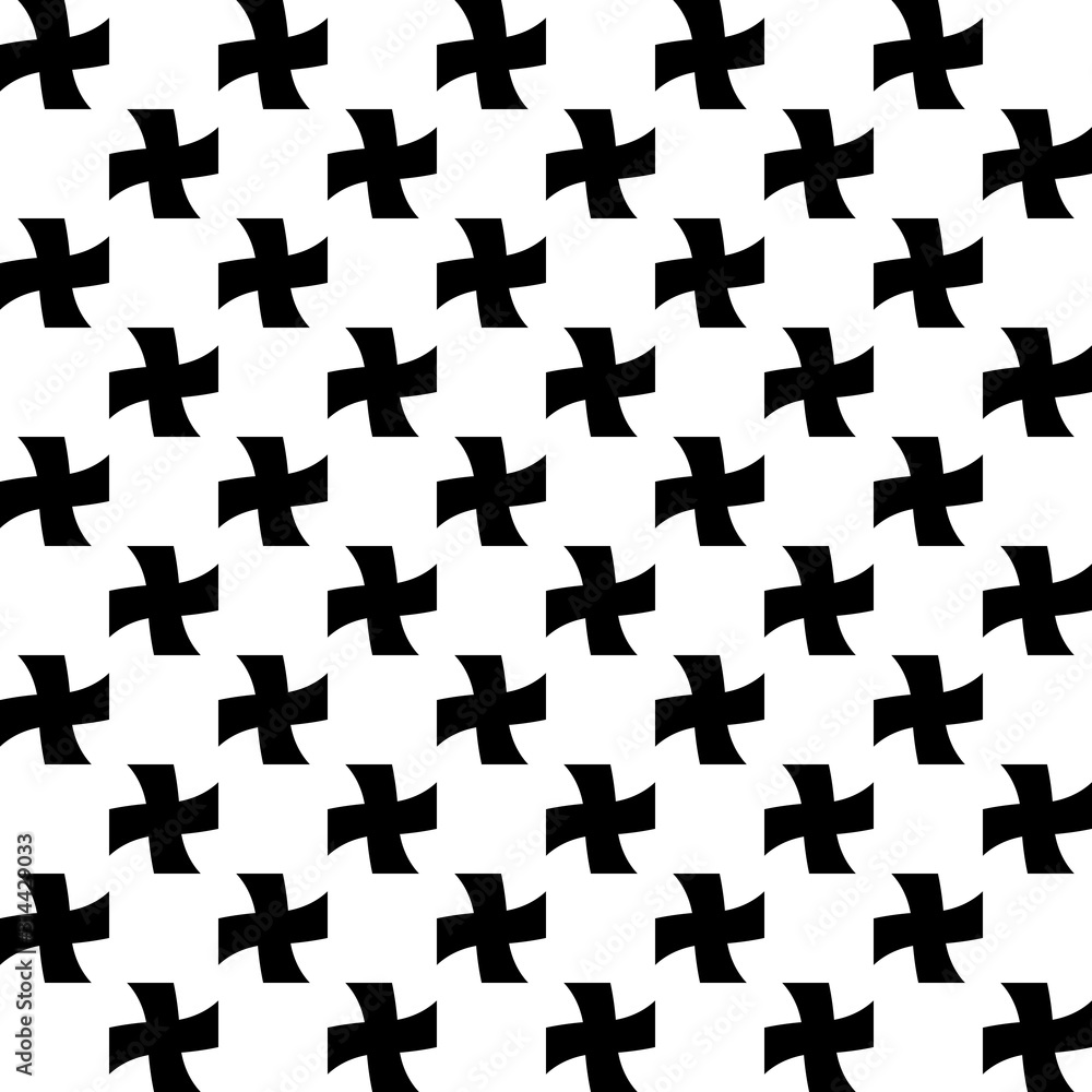 Black cross sign or plus symbol repeat pattern on white background vector. Cross logo background. Black cross sign or plus symbol repeat pattern on white background vector. Cross logo background.
