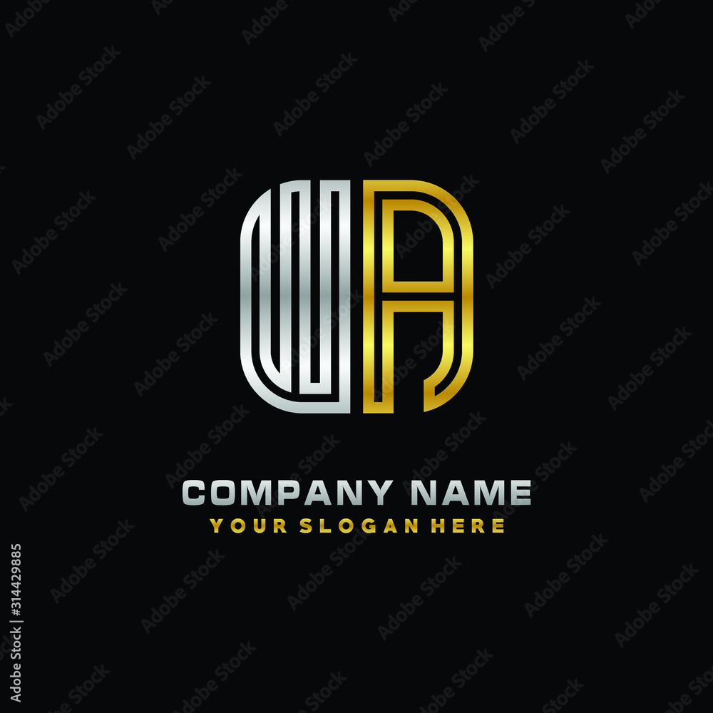 initial letter WW logo Abstract vector minimalist. letter logo gold and silver color initial letter WW logo Abstract vector minimalist. letter logo gold and silver color
