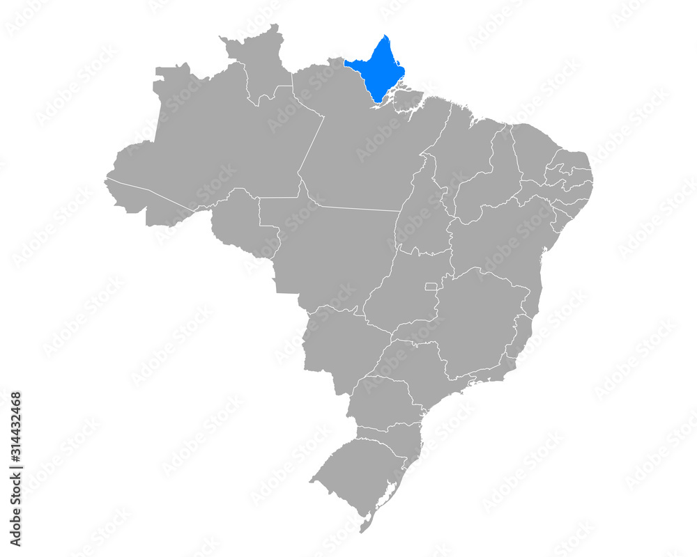 Karte von Amapa in Brasilien