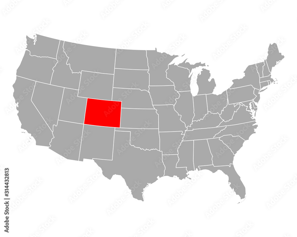 Karte von Colorado in USA