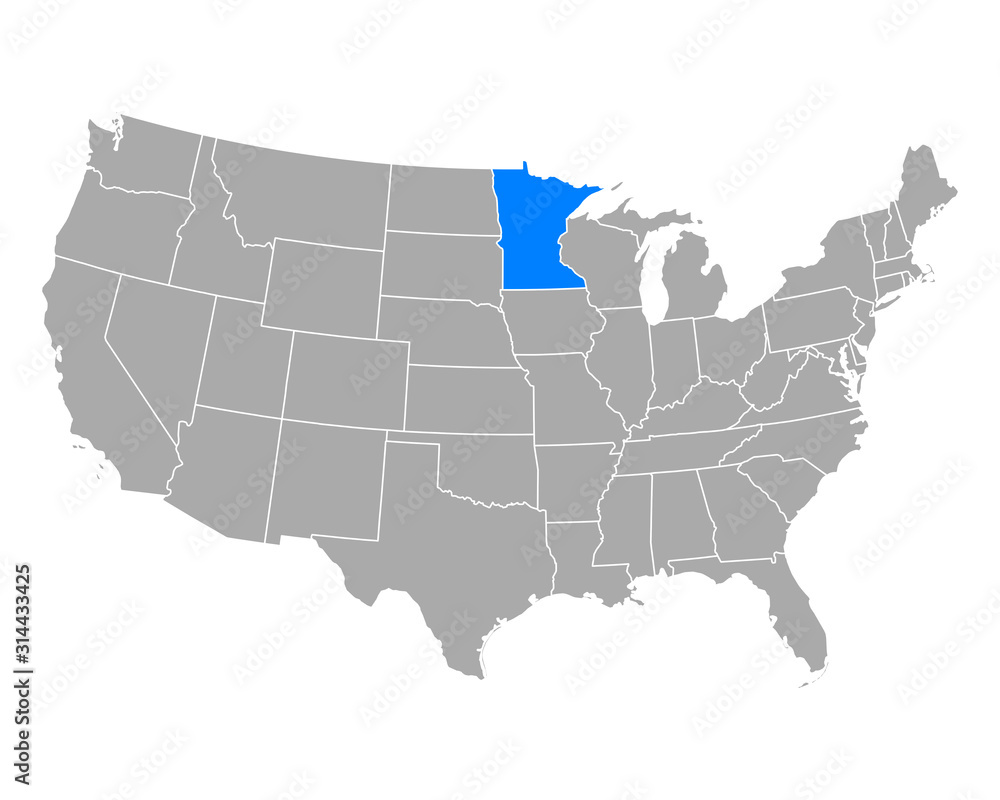 Karte von Minnesota in USA