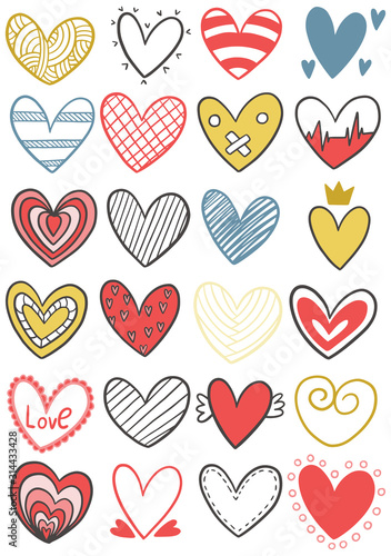 0036 hand drawn scribble hearts