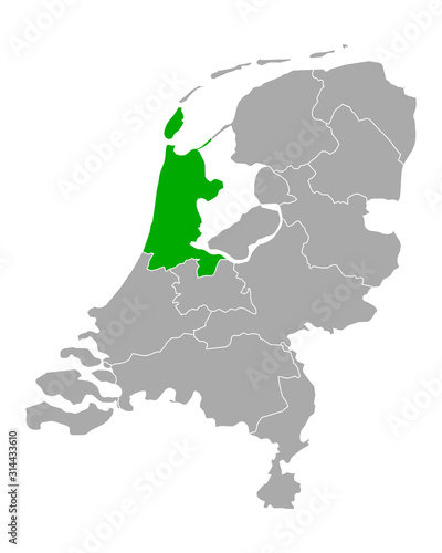 Karte von Nordholland in Niederlande