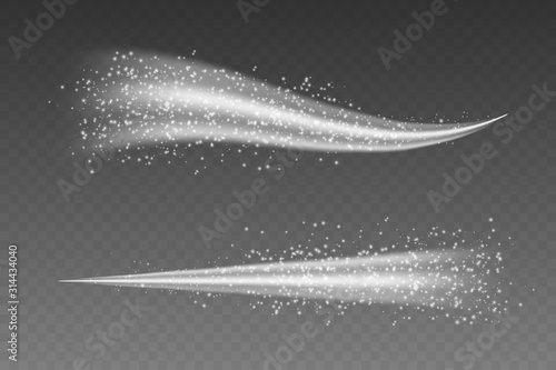 Water spray white smoke