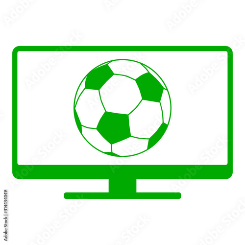 Fußball und Monitor