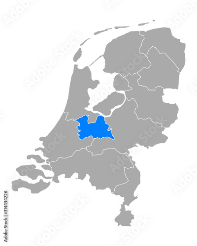 Karte von Utrecht in Niederlande