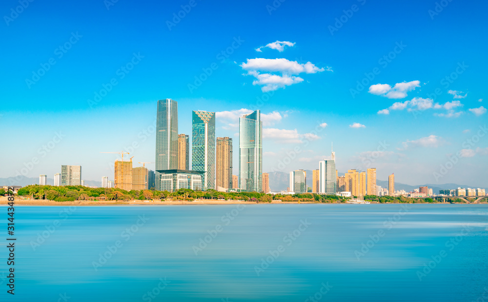 Central Business District, North Bank of Minjiang River, Fuzhou City, Fujian Province, China Central Business District, North Bank of Minjiang River, Fuzhou City, Fujian Province, China