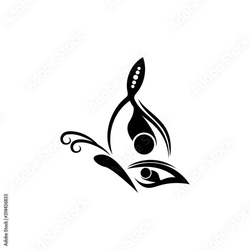 Butterfly tattoo tribal simple design vector. Logo butterfly silhouette vector isolated on white background.