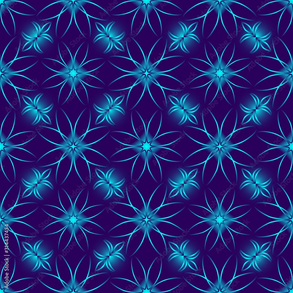 Seamless endless repeating ornament of blue shades Seamless endless repeating ornament of blue shades