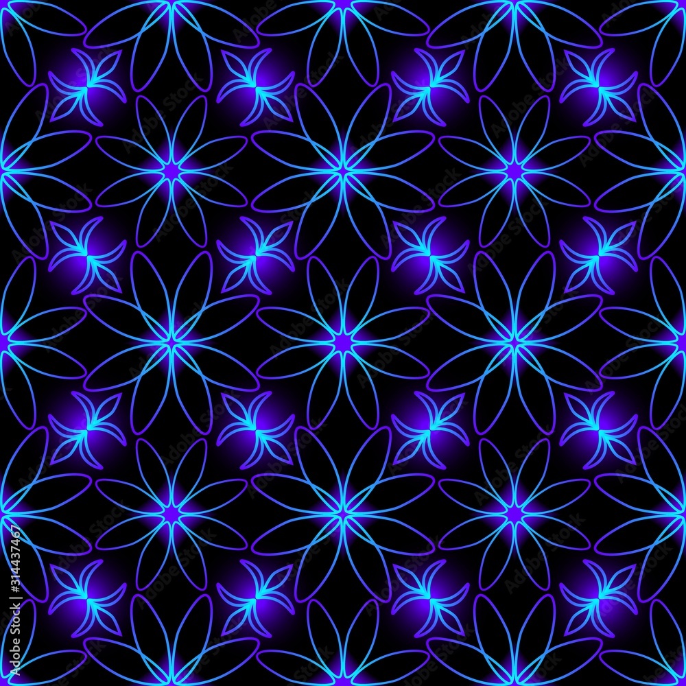 Seamless endless repeating ornament of blue shades Seamless endless repeating ornament of blue shades