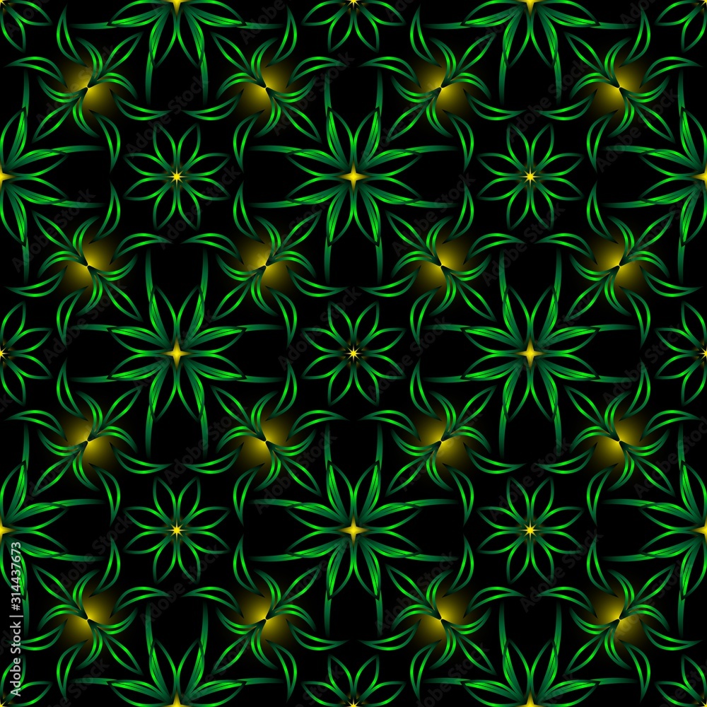 Seamless endless repeating ornament of green shades Seamless endless repeating ornament of green shades