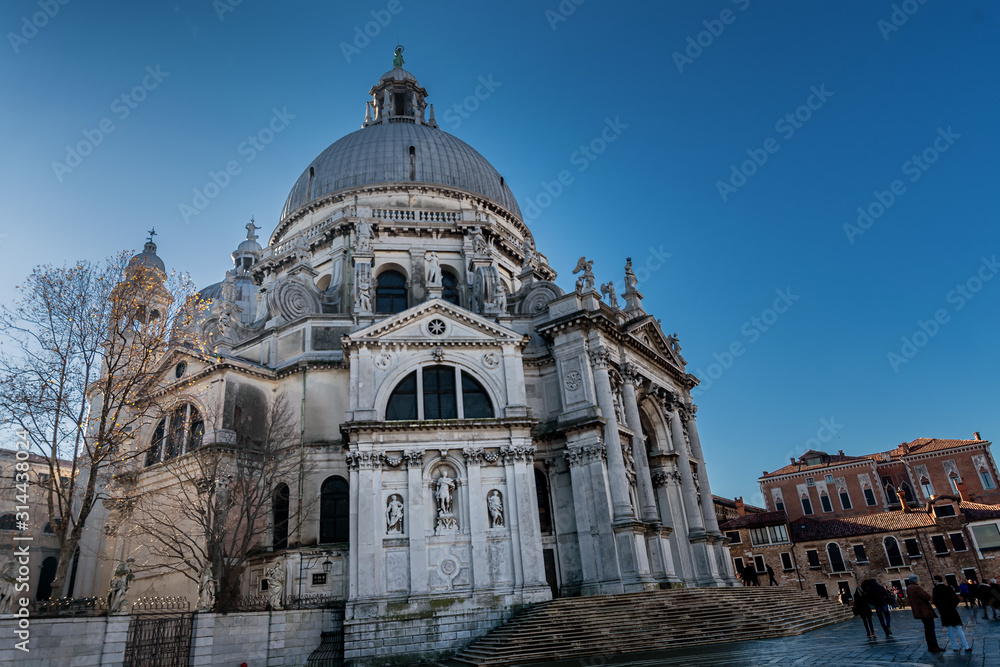 The cathedral of Santa Maria della Salute in Venice Italy.