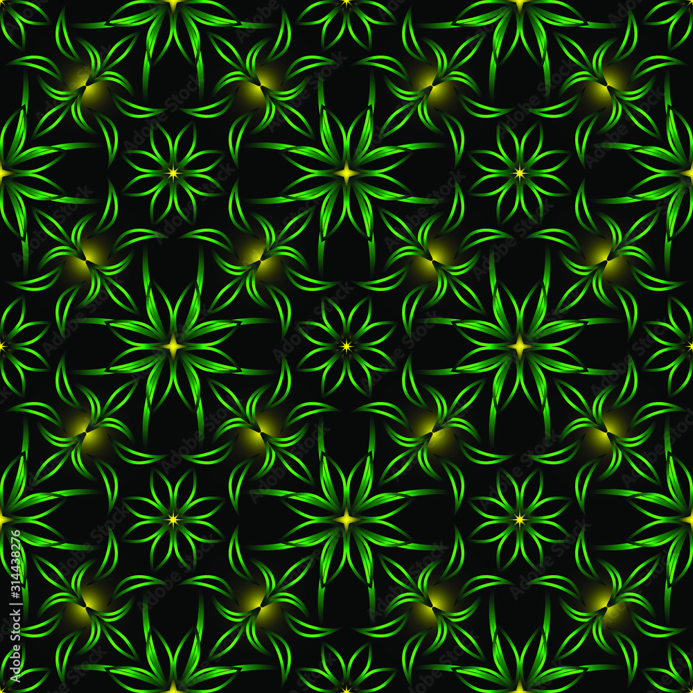 Seamless endless repeating ornament of green shades Seamless endless repeating ornament of green shades