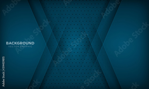Abstract dark blue background with overlap layer on carbon texture. Vector illustration.