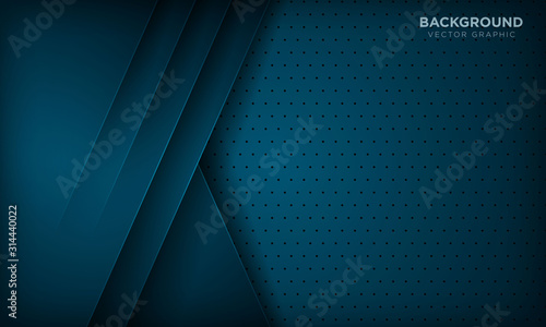 Abstract dark blue background with overlap layer on carbon texture. Vector illustration.