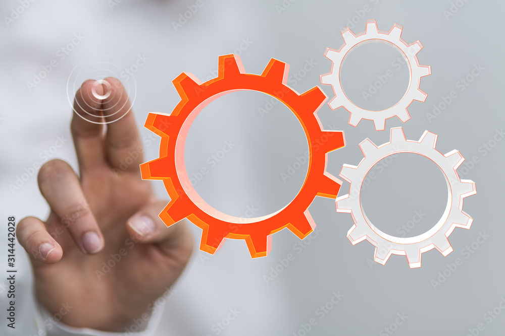 gear Technology setting concept background.