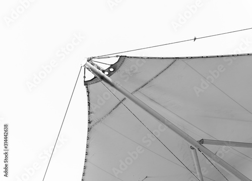 Canvas roof of modern building texture , Black and white style