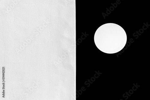 White cement wall with mock up Signage shop sign , Black and white style