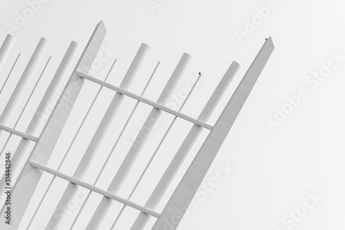 Architecture of the modern white building , Black and white style