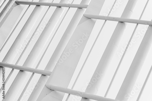 Architecture of the modern white building , Black and white style