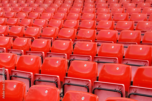 Stadium Seating, Rows of Empty Seats © PhotoEdit