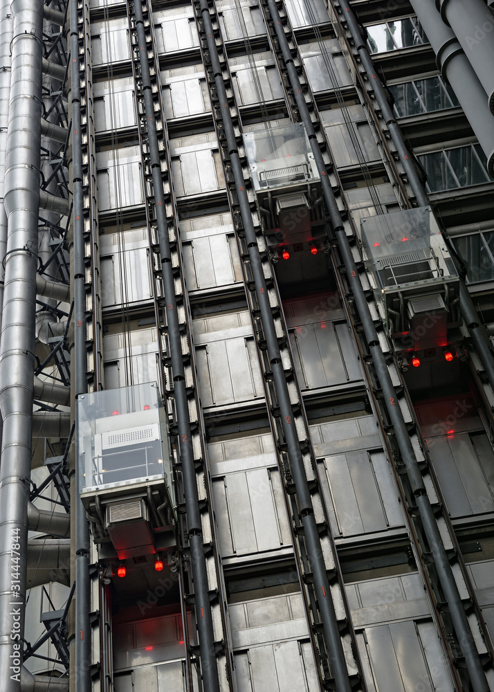 Lloyds Building Elevators, London, United Kingdom