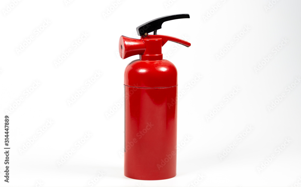red fire extinguisher on white background. red fire extinguisher on white background.